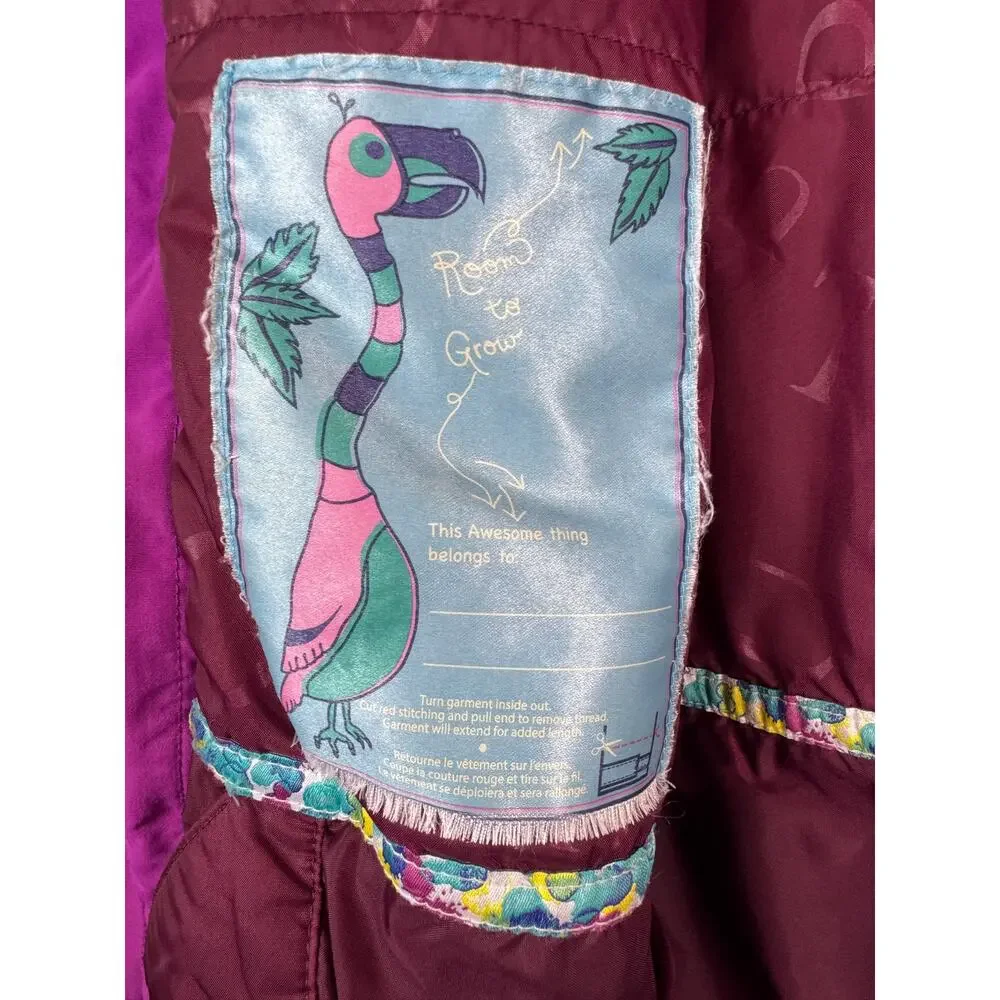 Burton Girls Dryride Snowboard Jacket L 14 16 Purple Colorblock Insulated Ski